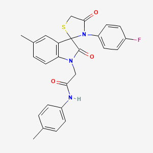 molecular formula C26H22FN3O3S B2669299 2-(3'-(4-fluorophenyl)-5-methyl-2,4'-dioxospiro[indoline-3,2'-thiazolidin]-1-yl)-N-(p-tolyl)acetamide CAS No. 899987-08-7