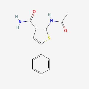 molecular formula C13H12N2O2S B2669323 2-乙酰氨基-5-苯基噻吩-3-羧酰胺 CAS No. 113260-44-9
