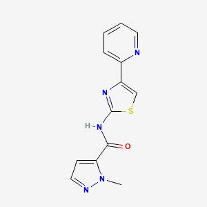 molecular formula C13H11N5OS B2669324 1-methyl-N-(4-(pyridin-2-yl)thiazol-2-yl)-1H-pyrazole-5-carboxamide CAS No. 1171335-06-0
