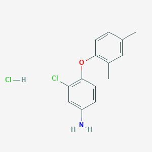 molecular formula C14H15Cl2NO B2669335 3-Chloro-4-(2,4-dimethylphenoxy)aniline hydrochloride CAS No. 1432031-72-5