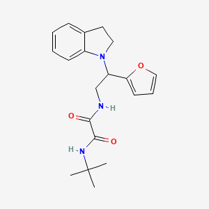 molecular formula C20H25N3O3 B2669347 N1-(tert-butyl)-N2-(2-(furan-2-yl)-2-(indolin-1-yl)ethyl)oxalamide CAS No. 903286-42-0