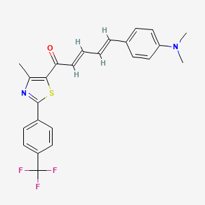 molecular formula C24H21F3N2OS B2669350 (2E,4E)-5-[4-(dimethylamino)phenyl]-1-{4-methyl-2-[4-(trifluoromethyl)phenyl]-1,3-thiazol-5-yl}-2,4-pentadien-1-one CAS No. 1211956-31-8