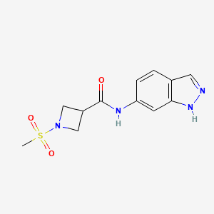 molecular formula C12H14N4O3S B2669352 N-(1H-indazol-6-yl)-1-(methylsulfonyl)azetidine-3-carboxamide CAS No. 1448123-11-2