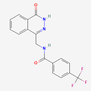 molecular formula C17H12F3N3O2 B2669376 N-[(4-oxo-3H-phthalazin-1-yl)methyl]-4-(trifluoromethyl)benzamide CAS No. 933229-34-6