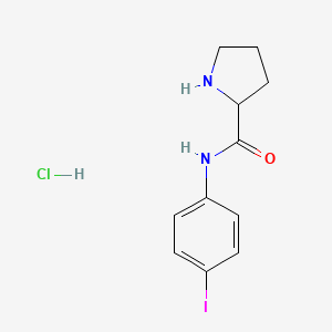 molecular formula C11H14ClIN2O B2669379 N-(4-iodophenyl)pyrrolidine-2-carboxamide hydrochloride CAS No. 1572310-16-7