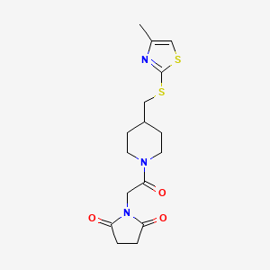 1-(2-(4-(((4-Methylthiazol-2-yl)thio)methyl)piperidin-1-yl)-2-oxoethyl)pyrrolidine-2,5-dione