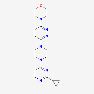 molecular formula C19H25N7O B2669412 4-[6-[4-(2-Cyclopropylpyrimidin-4-yl)piperazin-1-yl]pyridazin-3-yl]morpholine CAS No. 2415601-57-7