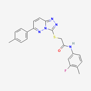 molecular formula C21H18FN5OS B2669418 N-(3-fluoro-4-methylphenyl)-2-((6-(p-tolyl)-[1,2,4]triazolo[4,3-b]pyridazin-3-yl)thio)acetamide CAS No. 894043-77-7
