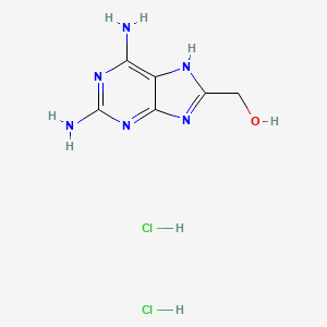 molecular formula C6H10Cl2N6O B2669420 (2,6-diamino-9H-purin-8-yl)methanol dihydrochloride CAS No. 2137735-76-1