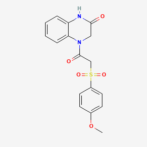 4-(2-((4-methoxyphenyl)sulfonyl)acetyl)-3,4-dihydroquinoxalin-2(1H)-one