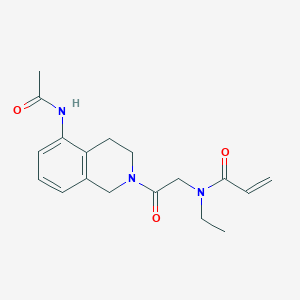 molecular formula C18H23N3O3 B2669429 N-[2-(5-Acetamido-3,4-dihydro-1H-isoquinolin-2-yl)-2-oxoethyl]-N-ethylprop-2-enamide CAS No. 2361792-51-8