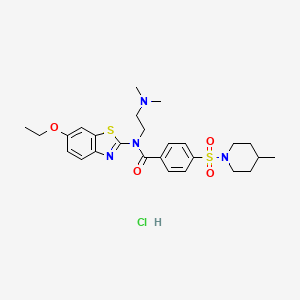 N-(2-(dimethylamino)ethyl)-N-(6-ethoxybenzo[d]thiazol-2-yl)-4-((4-methylpiperidin-1-yl)sulfonyl)benzamide hydrochloride