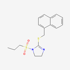molecular formula C17H20N2O2S2 B2669437 2-(萘-1-基甲基硫代)-1-丙基磺酰-4,5-二氢咪唑 CAS No. 868218-59-1