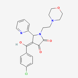 molecular formula C22H22ClN3O4 B2669439 4-(4-chlorobenzoyl)-3-hydroxy-1-(2-morpholinoethyl)-5-(pyridin-2-yl)-1H-pyrrol-2(5H)-one CAS No. 618877-64-8