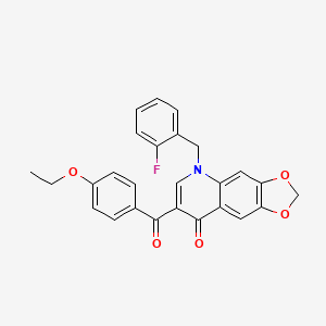 7-(4-ethoxybenzoyl)-5-[(2-fluorophenyl)methyl]-2H,5H,8H-[1,3]dioxolo[4,5-g]quinolin-8-one