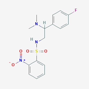 molecular formula C16H18FN3O4S B2669453 N-(2-(dimethylamino)-2-(4-fluorophenyl)ethyl)-2-nitrobenzenesulfonamide CAS No. 941997-07-5