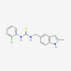 molecular formula C17H16ClN3S B2669456 1-(2-氯苯基)-3-[(2-甲基-1H-吲哚-5-基)甲基]硫脲 CAS No. 852139-64-1