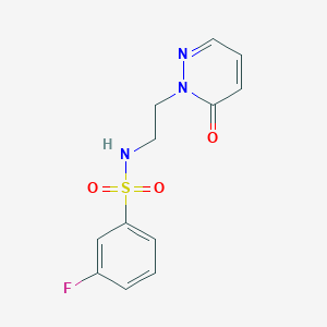 molecular formula C12H12FN3O3S B2669457 3-fluoro-N-(2-(6-oxopyridazin-1(6H)-yl)ethyl)benzenesulfonamide CAS No. 1049495-22-8