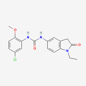 molecular formula C18H18ClN3O3 B2669473 1-(5-氯-2-甲氧基苯基)-3-(1-乙基-2-氧代吲哚-5-基)脲 CAS No. 1172924-64-9