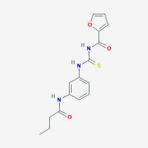 molecular formula C16H17N3O3S B266948 N-(3-{[(2-furoylamino)carbothioyl]amino}phenyl)butanamide 