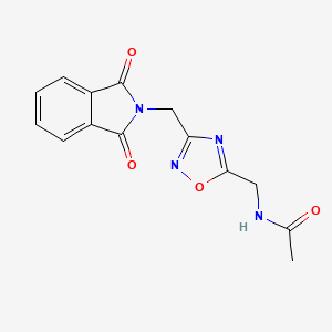 molecular formula C14H12N4O4 B2669483 N-((3-((1,3-dioxoisoindolin-2-yl)methyl)-1,2,4-oxadiazol-5-yl)methyl)acetamide CAS No. 1809501-02-7