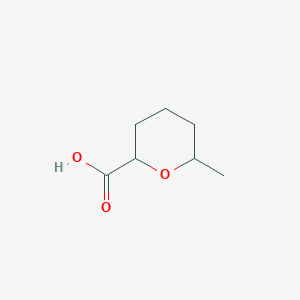 molecular formula C7H12O3 B2669484 6-Methyloxane-2-carboxylic acid CAS No. 854695-95-7