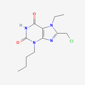 molecular formula C12H17ClN4O2 B2669485 3-butyl-8-(chloromethyl)-7-ethyl-2,3,6,7-tetrahydro-1H-purine-2,6-dione CAS No. 848369-63-1