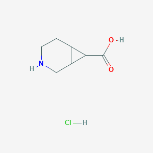 molecular formula C7H12ClNO2 B2669494 3-Azabicyclo[4.1.0]heptane-7-carboxylic acid hydrochloride CAS No. 2094939-78-1