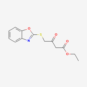 molecular formula C13H13NO4S B2669500 Ethyl 4-(1,3-benzoxazol-2-ylthio)-3-oxobutanoate CAS No. 914349-68-1