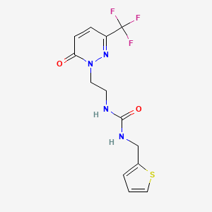 molecular formula C13H13F3N4O2S B2669503 1-[2-[6-Oxo-3-(trifluoromethyl)pyridazin-1-yl]ethyl]-3-(thiophen-2-ylmethyl)urea CAS No. 2415625-04-4