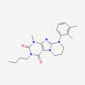 molecular formula C21H27N5O2 B2669504 3-丁基-9-(2,3-二甲基苯基)-1-甲基-6,7,8,9-四氢嘧啶并[2,1-f]嘧啶-2,4(1H,3H)-二酮 CAS No. 923399-35-3