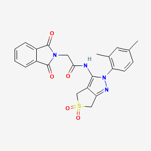 molecular formula C23H20N4O5S B2669507 N-(2-(2,4-二甲基苯基)-5,5-二氧代-4,6-二氢-2H-噻吩[3,4-c]吡唑-3-基)-2-(1,3-二氧代异吲哚-2-基)乙酰胺 CAS No. 893954-11-5