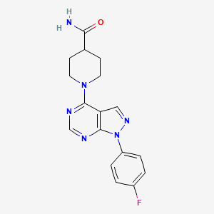 1-[1-(4-fluorophenyl)-1H-pyrazolo[3,4-d]pyrimidin-4-yl]piperidine-4-carboxamide