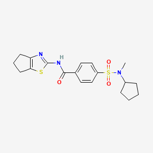 molecular formula C19H23N3O3S2 B2669516 4-(N-cyclopentyl-N-methylsulfamoyl)-N-(5,6-dihydro-4H-cyclopenta[d]thiazol-2-yl)benzamide CAS No. 899963-61-2