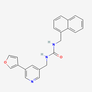molecular formula C22H19N3O2 B2669519 1-((5-(Furan-3-yl)pyridin-3-yl)methyl)-3-(naphthalen-1-ylmethyl)urea CAS No. 2034394-03-9