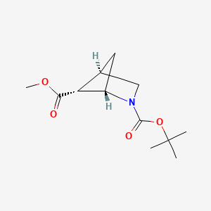 molecular formula C12H19NO4 B2669521 2-O-Tert-butyl 5-O-methyl (1S,4R,5R)-2-azabicyclo[2.1.1]hexane-2,5-dicarboxylate CAS No. 1256914-38-1
