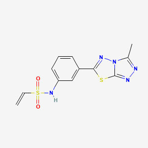 molecular formula C12H11N5O2S2 B2669526 N-(3-(3-methyl-[1,2,4]triazolo[3,4-b][1,3,4]thiadiazol-6-yl)phenyl)ethenesulfonamide CAS No. 2177449-99-7