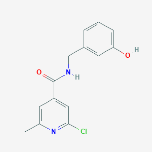 2-chloro-N-[(3-hydroxyphenyl)methyl]-6-methylpyridine-4-carboxamide