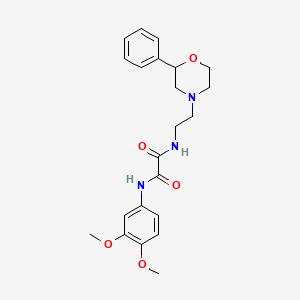 molecular formula C22H27N3O5 B2669534 N1-(3,4-二甲氧基苯基)-N2-(2-(2-苯基吗啉基)乙基)草酰胺 CAS No. 953941-01-0