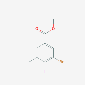 molecular formula C9H8BrIO2 B2669539 Methyl 3-Bromo-4-iodo-5-methylbenzoate CAS No. 1160574-57-1