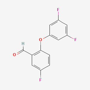 molecular formula C13H7F3O2 B2669545 2-(3,5-Difluorophenoxy)-5-fluorobenzaldehyde CAS No. 1494881-70-7