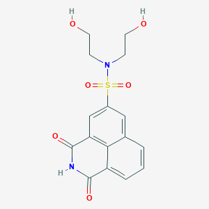 molecular formula C16H16N2O6S B2669546 N,N-bis(2-hydroxyethyl)-1,3-dioxo-2,3-dihydro-1H-benzo[de]isoquinoline-5-sulfonamide CAS No. 670266-76-9