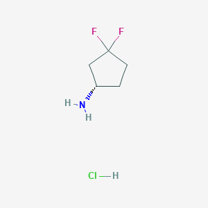 molecular formula C5H10ClF2N B2669549 (S)-3,3-difluorocyclopentanamine hydrochloride CAS No. 1117936-64-7; 1408148-48-0; 939398-48-8