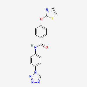 molecular formula C17H12N6O2S B2669555 N-(4-(1H-四唑-1-基)苯基)-4-(噻嗪-2-氧基)苯甲酰胺 CAS No. 2034274-55-8
