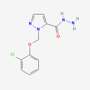 molecular formula C11H11ClN4O2 B2669569 1-[(2-chlorophenoxy)methyl]-1H-pyrazole-5-carbohydrazide CAS No. 1001500-78-2