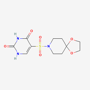 molecular formula C11H15N3O6S B2669572 5-(1,4-dioxa-8-azaspiro[4.5]decan-8-ylsulfonyl)-1H-pyrimidine-2,4-dione CAS No. 897622-92-3