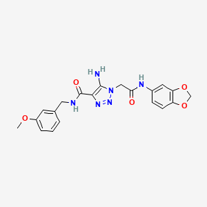 molecular formula C20H20N6O5 B2669582 5-amino-1-[2-(1,3-benzodioxol-5-ylamino)-2-oxoethyl]-N-(3-methoxybenzyl)-1H-1,2,3-triazole-4-carboxamide CAS No. 866345-89-3