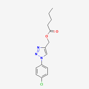 molecular formula C14H16ClN3O2 B2669584 [1-(4-chlorophenyl)-1H-1,2,3-triazol-4-yl]methyl pentanoate CAS No. 338419-23-1