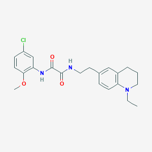 molecular formula C22H26ClN3O3 B2669595 N1-(5-氯-2-甲氧基苯基)-N2-(2-(1-乙基-1,2,3,4-四氢喹啉-6-基)乙基)草酰胺 CAS No. 955775-22-1