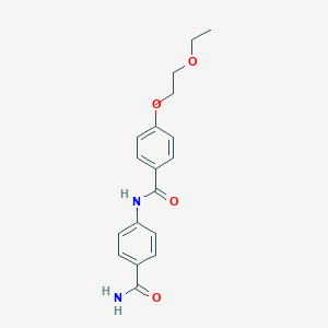 molecular formula C18H20N2O4 B266960 N-[4-(aminocarbonyl)phenyl]-4-(2-ethoxyethoxy)benzamide 